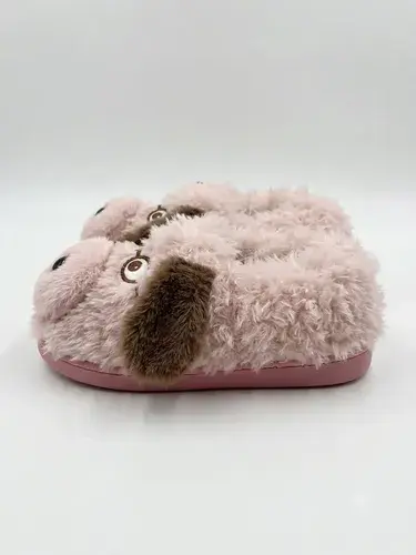 Pantuflas Infantiles Peluche Abrigadas Varios Modelos Unisex Perrito Anteojos Rosa Con Corderito 34-35 3