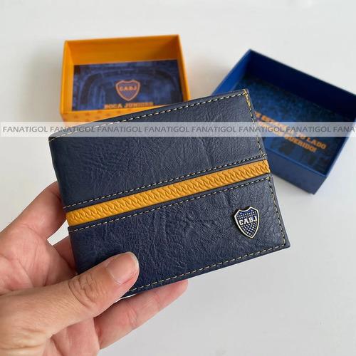 Billetera Boca Juniors Licencia Oficial Con Pin Metálico Azul/amarillo 3