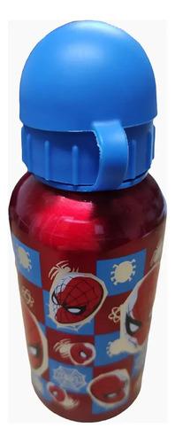 Botella De Aluminio Spiderman 400 Ml Agua Bebidas Verano Rojo 5