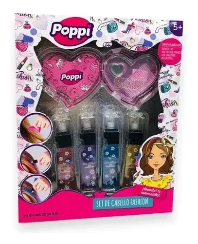 Mi Primer Set De Cabello Fashion Pinta Pelo Brillos Infantil 5