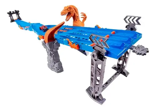 Pista De Auto Ataque De T-rex 4 Carriles Metal Machines Zuru Dino 3