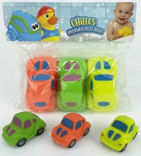 Set De Chifles De Autitos Hora Del Baño Baby Gus Juegos Multicolor