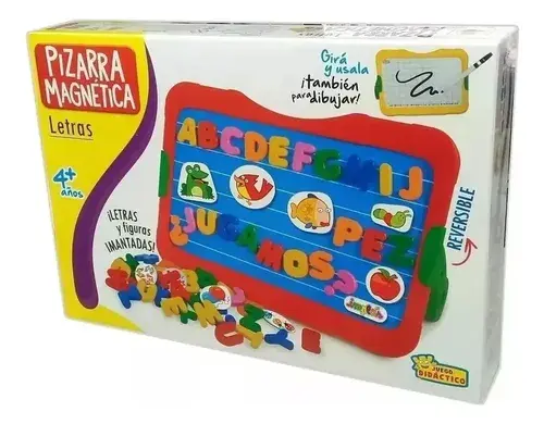 Pizarra Magnética 2 En 1 Letras Imantadas + Fibra Dibujar Multicolor 2