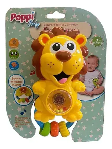 Sonajero Animalitos Didactico Poppi Baby Varios Diseños 6751 León Animal 2