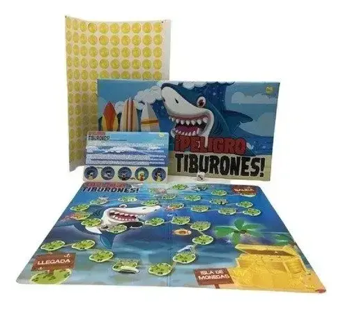 Juego De Mesa Peligro Tiburones Juego Tablero Fichas Prendas 2