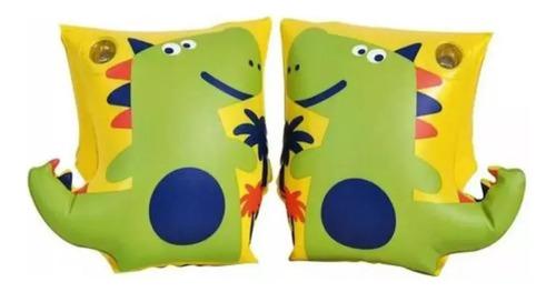 Bracitos Inflable Dinosaurio Infantil Niño Flotadores Pileta Verde 3