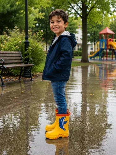 Botas De Lluvia Infantiles Diseños Varios Impermeables Delfin Amarillo 25 Ar 2