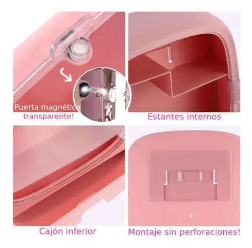 Organizador De Cosméticos Colgante Pared Baño Estantes Cajon 7