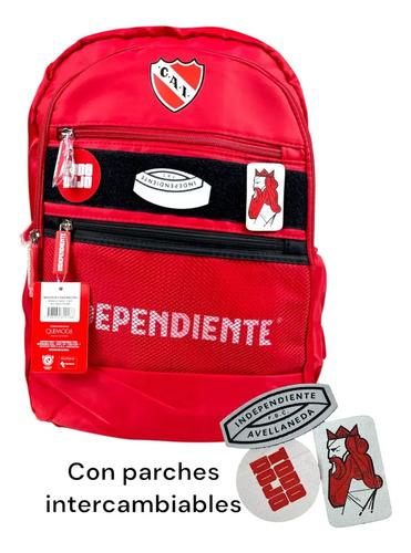 Mochila Independiente Velcro Con Parches Escolar Reforzada 14