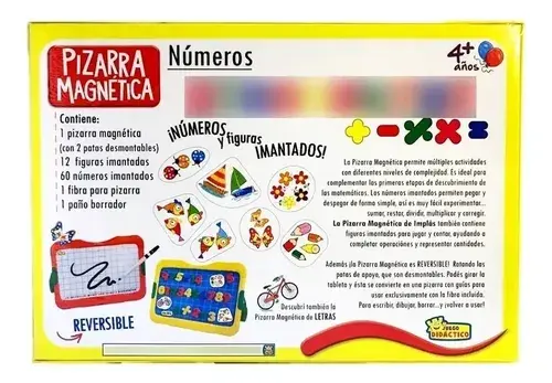 Pizarra Magnética 2 En 1 Letras Imantadas + Fibra Dibujar Multicolor 4