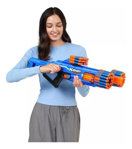 Ametralladora Pistola Lanza Dardos Gigante Premium Berzerko Azul Y Naranja 4