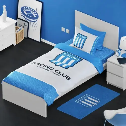 Juego De Sabana De Futbol Racing Club Twin Size Licencia Ofi