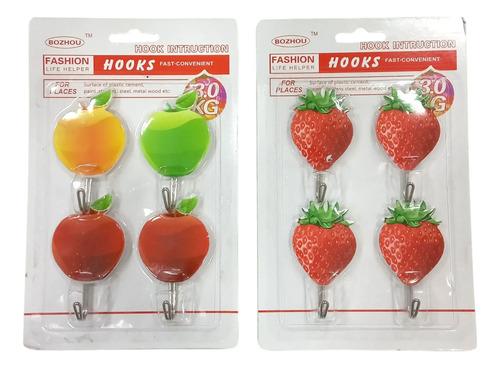 Pack 4 Ganchos Autoadhesivo Para Colgar Objetos Forma Love Multicolor 3