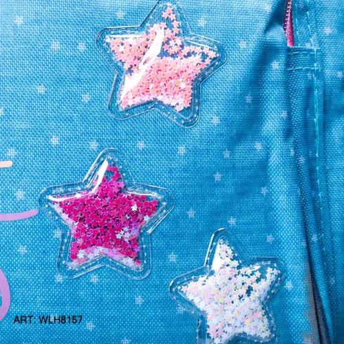 Super Combo Mochila + Cartuchera Escolar Estrellas Brillo 9