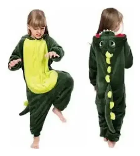 Pijama Dinosaurio Enterito Niños Suave Disfraz Abrigado Dino 5