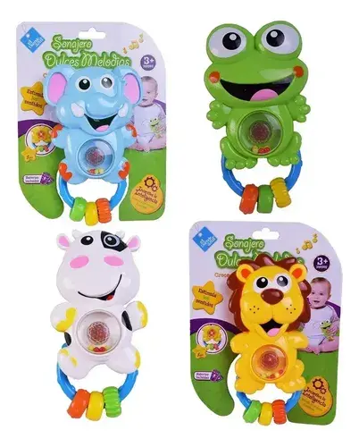 Sonajero Animalitos Didactico Poppi Baby Varios Diseños 6751 León Animal 3