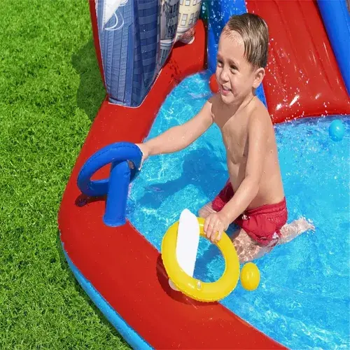 Pelotero Pileta Play Center Spiderman Tobogan + 300 Pelotas Spiderman 8
