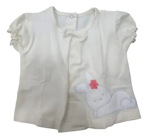 Conjunto Con Moño Beba Bebe Recien Nacido Conejo Bordado 6