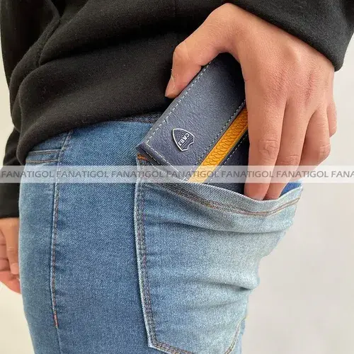 Billetera Boca Juniors Licencia Oficial Con Pin Metálico Azul/amarillo 2