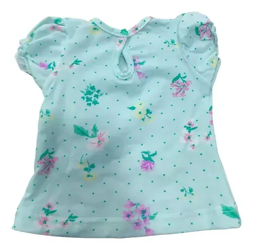 Conjunto Bebe Beba 3 Piezas Algodon Estampado Verde Agua Flores 0-2m 4