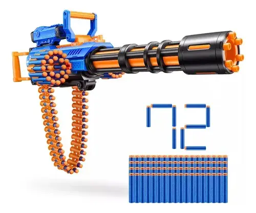 Pistola Ametralladora Lanza Dardos X-shot Motorized Gigante Azul 8