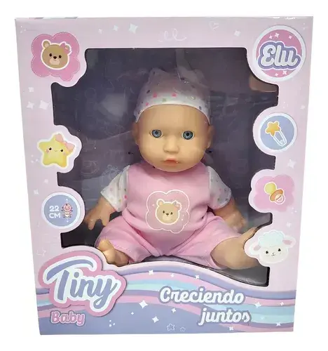 Bebe Bebote Tiny Elu Cuerpo Plástico Con Ropa Juguete 22cm 2
