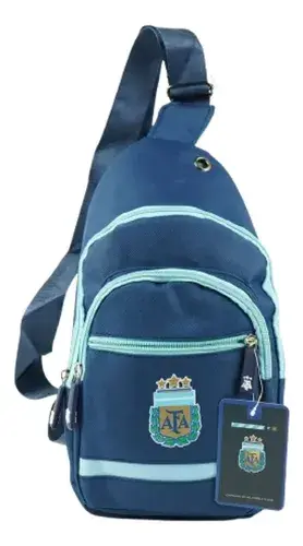 Bolso Cruzado Deportivo Quemoda Poliéster Azul Bandolera Afa 3,5l Argentina 3