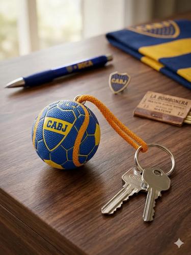 Set Lapicera + Llavero Pelota De Futbol Boca Juniors Azul Negro 2