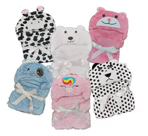 Frazada Infantil Con Capucha De Animales Bebe Manta Flannel 5