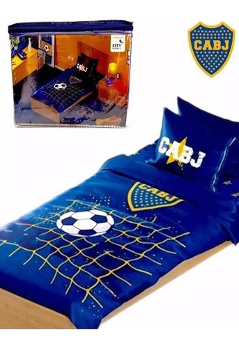 Juego De Sabana De Futbol Boca Juniors Twin Size Licencia 4