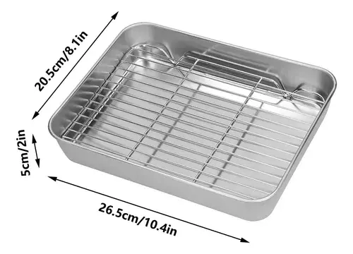 Bandeja Asar Rejilla Acero Inox Horno Parrilla 26x21cm 7