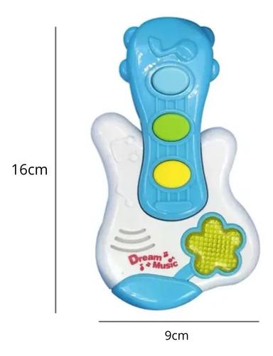 Guitarra Musical Infantil Dulces Sueños Poppi Bebes Con Luz Celeste Y Blanco 3