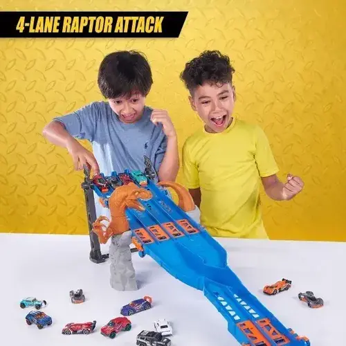 Pista Lanzadora Autos Metal Machine Dinosaurio Lane Madness Dino 8