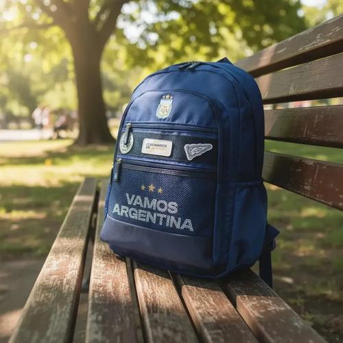 Mochila Urbana Deportiva Escolar Argentina Afa Boca River Color Azul