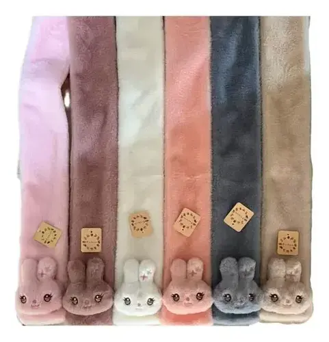 Bufanda Para Niños Peluche Abrigada Invierno Conejo Abrigo 4