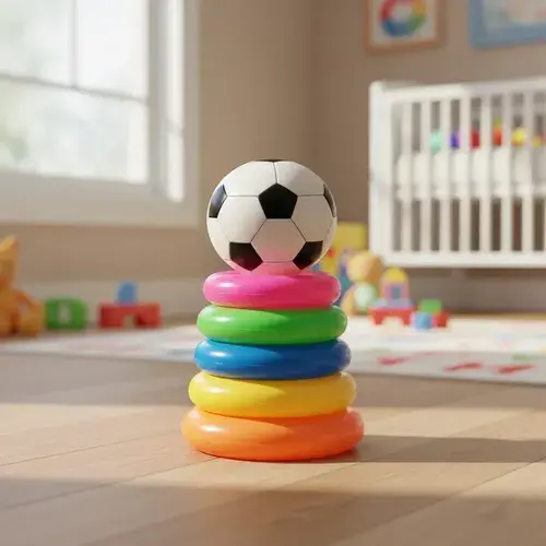 Aros Apilables Eje Con Pelota Bebe Juego Didactico Infantil Multicolor 3