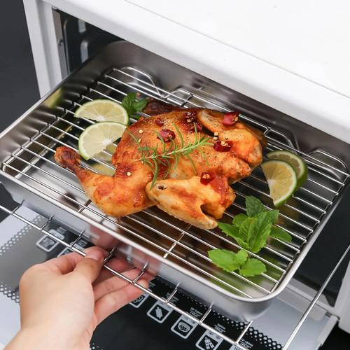 Bandeja Asar Rejilla Acero Inox Horno Parrilla 26x21cm 2