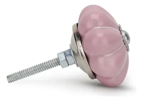 Pomos De Cerámica Vintage Rosa Para Cajones Y Armarios X6 Rosa 3