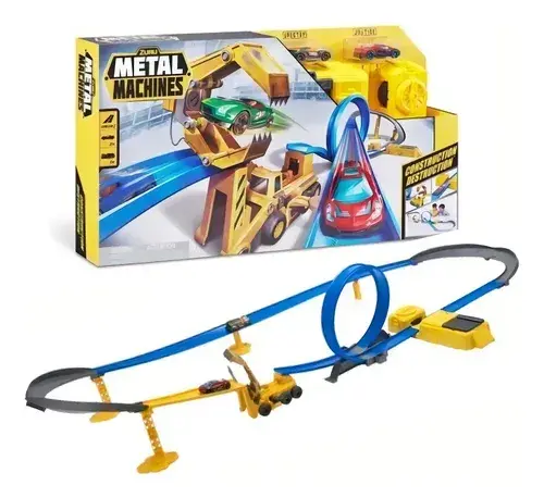 Pista De Juguete Metal Machines Construction Destruction Con Lanzador