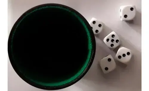 Generala Con 5 Dados Y Cubilete Plastico Forrado Bisonte 4