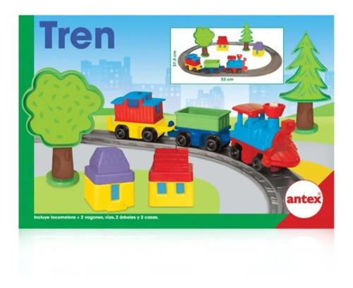 Tren Con Pista Locomatora Y Vagones Para Armar Antex Origina Tren Varios 3