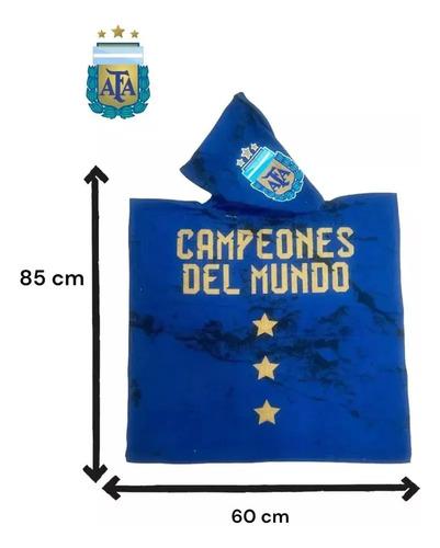 Poncho Microfibra Toallón Argentina Campeón 3 Estrella Messi 12