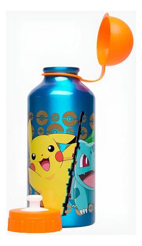 Botella De Aluminio Pockemon Pikachu 400 Ml Agua Bebidas Negro 6