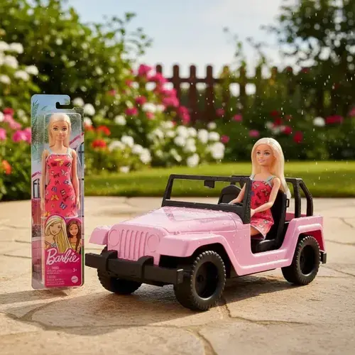 Combo Jeep Auto De Barbie + Muñeca 30 Cm Original Mattel