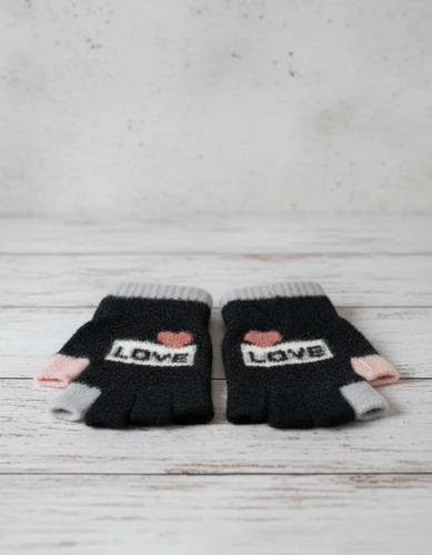 Guantes Infantil Sin Dedos Para Niñas Invierno Abrigado Love 4