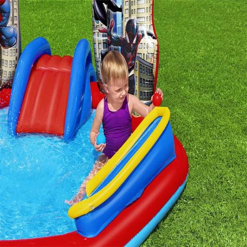 Pelotero Pileta Play Center Spiderman Tobogan + 300 Pelotas Spiderman 7