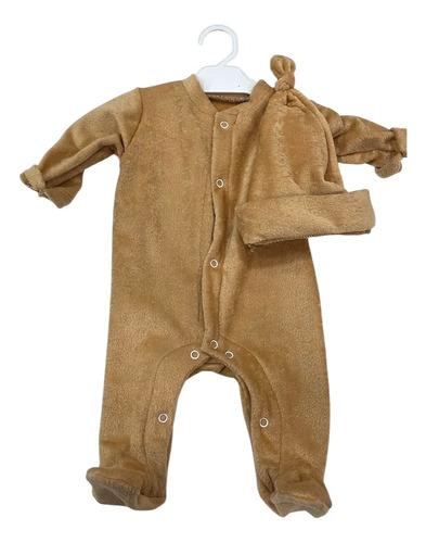 Enterito Bebe Beba Recien Nacida Plush Abrigado + Gorrito 2