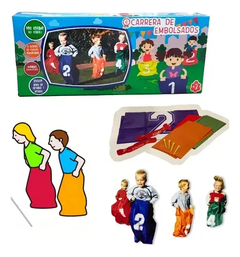 Juego Carrera De Embolsados Faydi Infantil 4 Bolsas Obstáculos 3