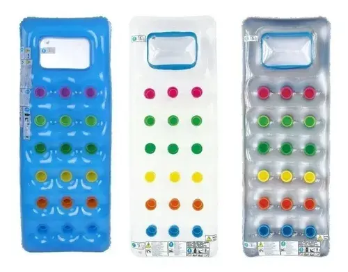 Combo X2 Colchoneta Inflable Cama Pileta Piscina Porta Vasos Vs 6
