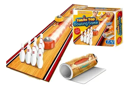 Juego De Mesa Mini Bowling Discos Deslizantes Bolos Infantil 3